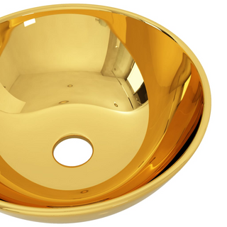 vidaXL Wash Basin 28x10 cm Ceramic Gold - Giant Lobelia