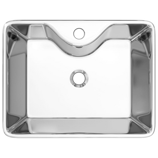 Wash Basin with Faucet Hole 48x37x13.5 cm Ceramic Silver - Giant Lobelia