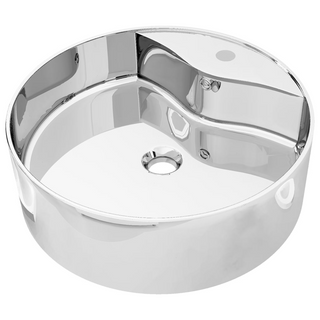 Wash Basin with Overflow 46.5x15.5 cm Ceramic Silver - Giant Lobelia