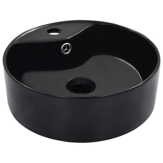 Wash Basin with Overflow 36x13 cm Ceramic Black - Giant Lobelia