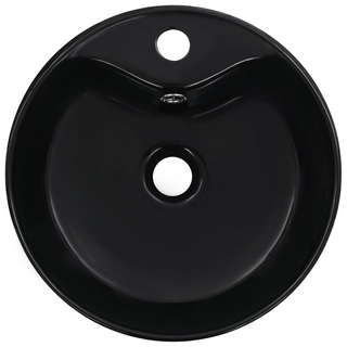 Wash Basin with Overflow 36x13 cm Ceramic Black - Giant Lobelia