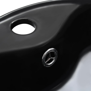 Wash Basin with Overflow 36x13 cm Ceramic Black - Giant Lobelia