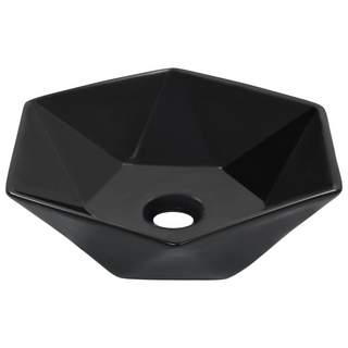 Wash Basin 41x36.5x12 cm Ceramic Black - Giant Lobelia