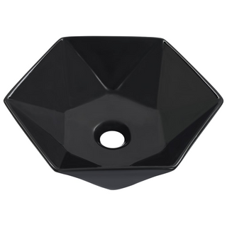 Wash Basin 41x36.5x12 cm Ceramic Black - Giant Lobelia