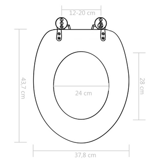 WC Toilet Seat with Soft Close Lid MDF Starfish Design - Giant Lobelia