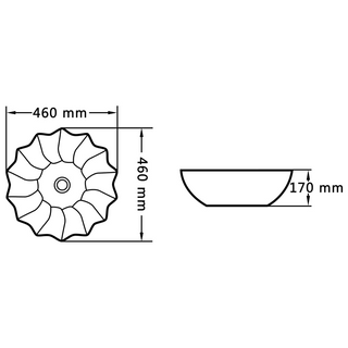 Wash Basin 46x17 cm Ceramic White - Giant Lobelia