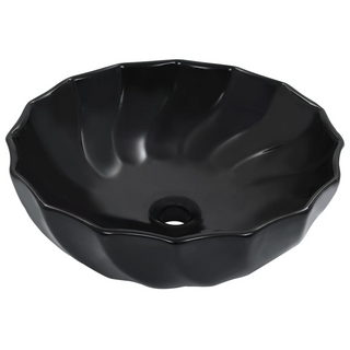 Wash Basin 46x17 cm Ceramic Black - Giant Lobelia