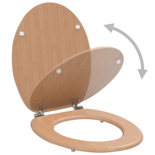 WC Toilet Seat with Lid MDF Bamboo Design - Giant Lobelia