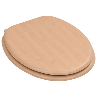 WC Toilet Seat with Lid MDF Bamboo Design - Giant Lobelia