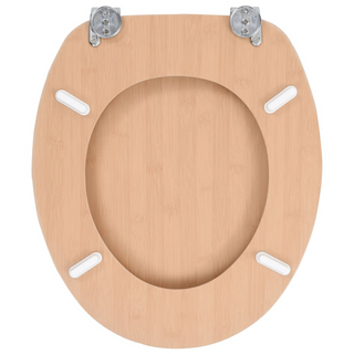 WC Toilet Seat with Lid MDF Bamboo Design - Giant Lobelia