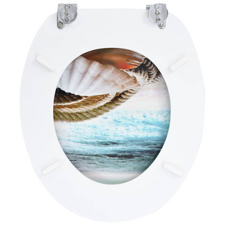 WC Toilet Seat with Lid MDF Muschel Design - Giant Lobelia