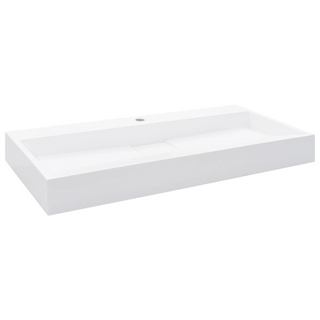 vidaXL Wash Basin 100x46x11 cm Mineral Cast/Marble Cast White - Giant Lobelia