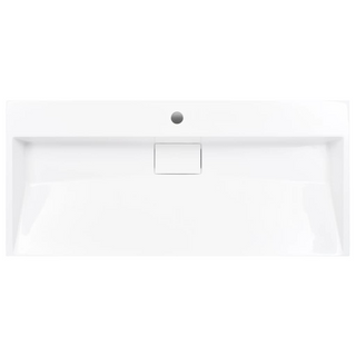 vidaXL Wash Basin 100x46x11 cm Mineral Cast/Marble Cast White - Giant Lobelia