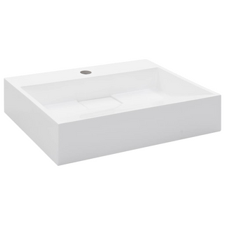 Wash Basin 50x38x13 cm Mineral Cast/Marble Cast White - Giant Lobelia