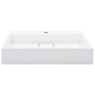 Wash Basin 60x38x11 cm Mineral Cast/Marble Cast White - Giant Lobelia