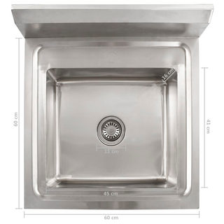 vidaXL Kitchen Sink Single Basin Stainless Steel - Giant Lobelia