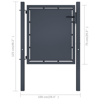 vidaXL Garden Gate Steel 100x75 cm Anthracite - Giant Lobelia