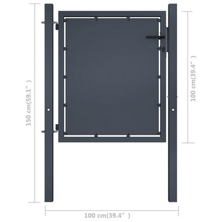 vidaXL Garden Gate Steel 100x100 cm Anthracite - Giant Lobelia