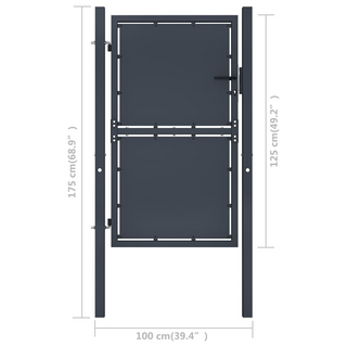 vidaXL Garden Gate Steel 100x125 cm Anthracite - Giant Lobelia