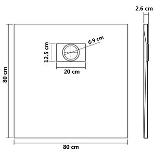 Shower Base Tray SMC Black 80x80 cm - Giant Lobelia