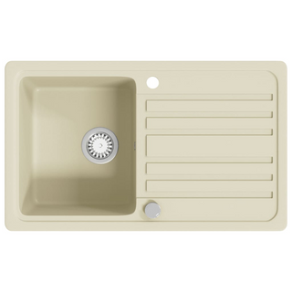 vidaXL Granite Kitchen Sink Single Basin Beige - Giant Lobelia