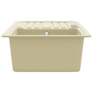 vidaXL Granite Kitchen Sink Single Basin Beige - Giant Lobelia