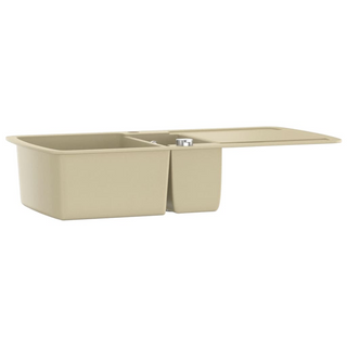 vidaXL Granite Kitchen Sink Double Basins Beige - Giant Lobelia