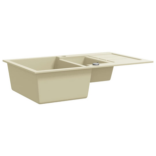 vidaXL Granite Kitchen Sink Double Basins Beige - Giant Lobelia