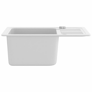 vidaXL Granite Kitchen Sink Single Basin White - Giant Lobelia