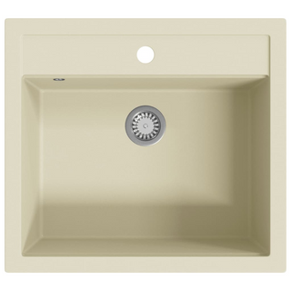 vidaXL Granite Kitchen Sink Single Basin Beige - Giant Lobelia