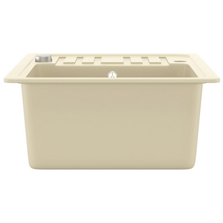 vidaXL Granite Kitchen Sink Single Basin Beige - Giant Lobelia