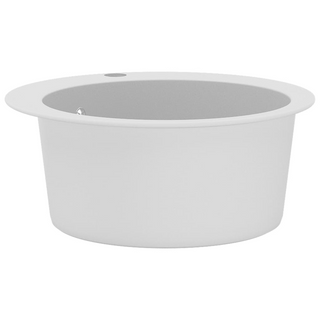 vidaXL Granite Kitchen Sink Single Basin Round White - Giant Lobelia