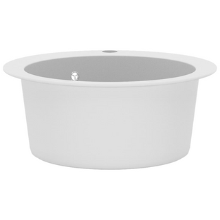 vidaXL Granite Kitchen Sink Single Basin Round White - Giant Lobelia