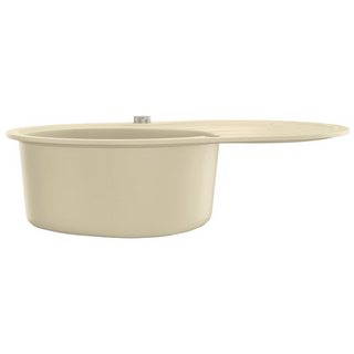 vidaXL Granite Kitchen Sink Single Basin Oval Beige - Giant Lobelia