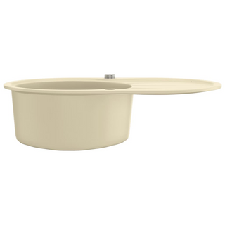 vidaXL Granite Kitchen Sink Single Basin Oval Beige - Giant Lobelia