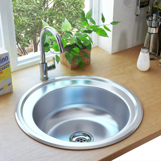 vidaXL Kitchen Sink with Strainer and Trap Stainless Steel - Giant Lobelia