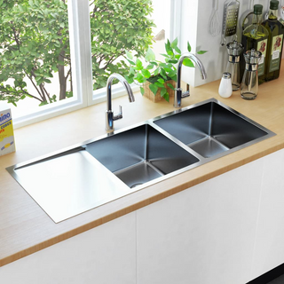 vidaXL Handmade Kitchen Sink Stainless Steel - Giant Lobelia