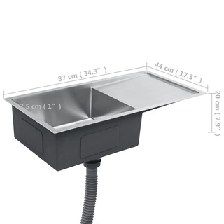 vidaXL Handmade Kitchen Sink Stainless Steel - Giant Lobelia