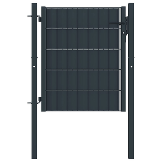 vidaXL Fence Gate PVC and Steel 100x81 cm Anthracite - Giant Lobelia