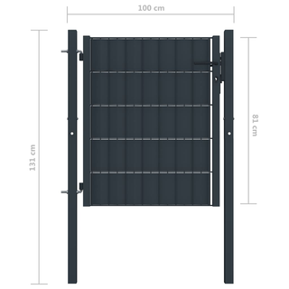 vidaXL Fence Gate PVC and Steel 100x81 cm Anthracite - Giant Lobelia