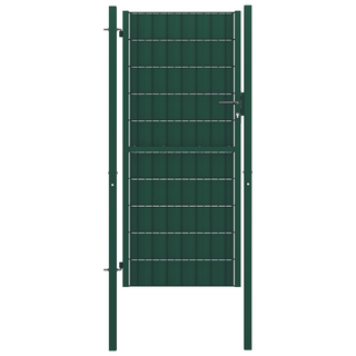 Fence Gate PVC and Steel 100x124 cm Green - Giant Lobelia