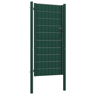 Fence Gate PVC and Steel 100x124 cm Green - Giant Lobelia