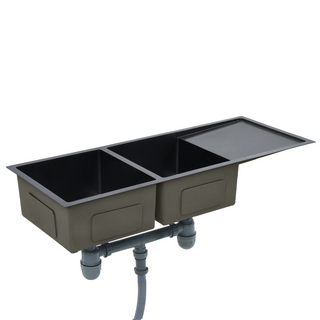 vidaXL Handmade Kitchen Sink Black Stainless Steel - Giant Lobelia