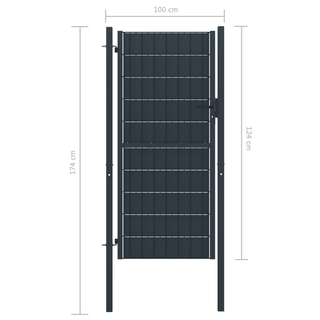 vidaXL Fence Gate PVC and Steel 100x124 cm Anthracite - Giant Lobelia