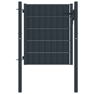 vidaXL Fence Gate PVC and Steel 100x101 cm Anthracite - Giant Lobelia