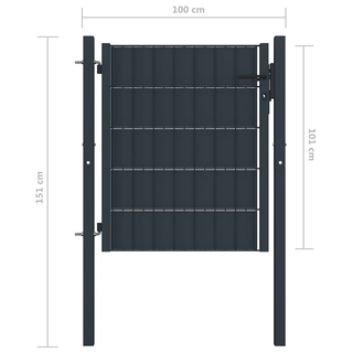 vidaXL Fence Gate PVC and Steel 100x101 cm Anthracite - Giant Lobelia