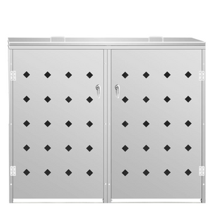 vidaXL Double Wheelie Bin Shed 240 L Stainless Steel - Giant Lobelia