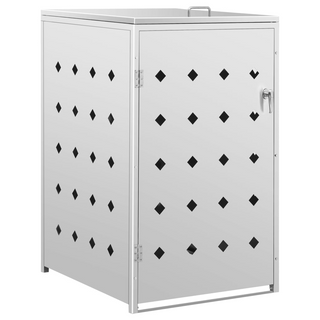 vidaXL Single Wheelie Bin Shed 240 L Stainless Steel - Giant Lobelia