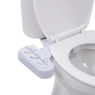 Bidet Toilet Seat Attachment Hot Cold Water Dual Nozzles - Giant Lobelia