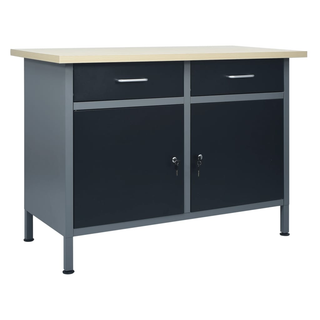 Workbench Black 120x60x85 cm Steel - Giant Lobelia